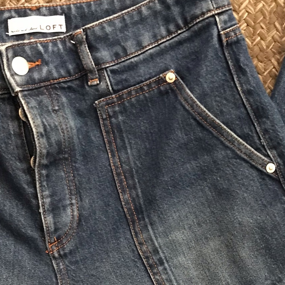 LOFT Women's Dark Blue Patch Pocket Jeans 28/6 - Picture 2 of 6